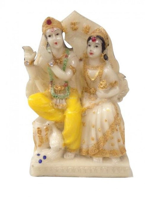 Radha Krishna  Decorated With Lights Made Up Of Poly Stone And Fibre